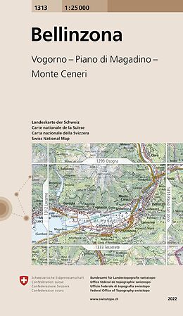 gefaltete (Land)Karte 1313 Bellinzona von Bundesamt für Landestopografie swisstopo