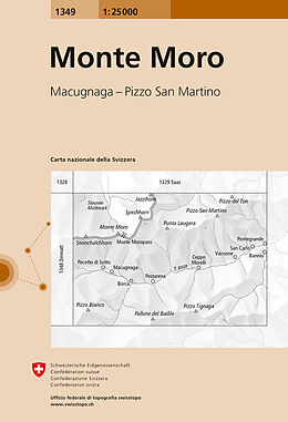 gefaltete (Land)Karte 1349 Monte Moro von Bundesamt für Landestopografie swisstopo