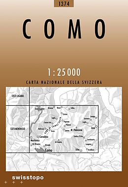 gefaltete (Land)Karte 1374 Como von 