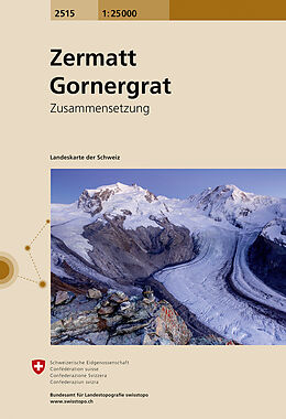 gefaltete (Land)Karte 2515 Zermatt - Gornergrat von 