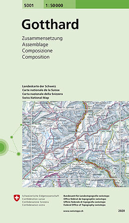 (Land)Karte 5001 Gotthard von Bundesamt für Landestopografie swisstopo