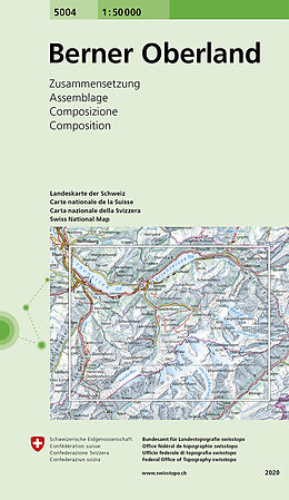 gefaltete (Land)Karte 5004 Berner Oberland von Bundesamt für Landestopografie swisstopo