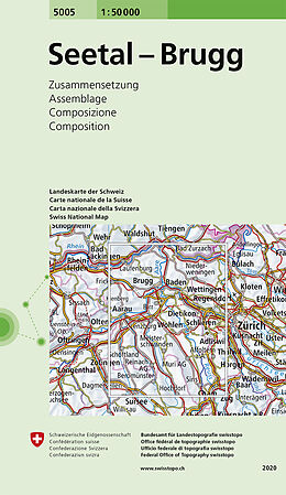 gefaltete (Land)Karte 5005 Seetal - Brugg von Bundesamt für Landestopografie swisstopo
