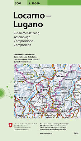 Carte (de géographie) 5007 Locarno - Lugano de Bundesamt für Landestopografie swisstopo