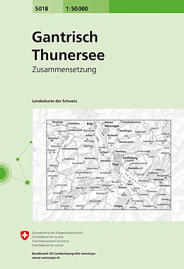Carte (de géographie) pliée 5018 Gantrisch - Thunersee de Bundesamt für Landestopografie swisstopo