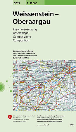 gefaltete (Land)Karte 5019 Weissenstein - Oberaargau von Bundesamt für Landestopografie swisstopo