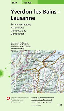 Carte (de géographie) pliée Yverdon-les-Bains, Lausanne 50000 de 