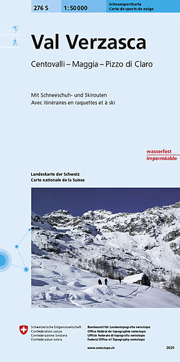 gefaltete (Land)Karte 276S Val Verzasca Schneesportkarte von 