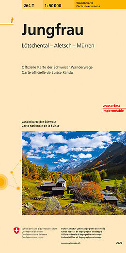(Land)Karte 264T Jungfrau Wanderkarte von Bundesamt für Landestopografie swisstopo