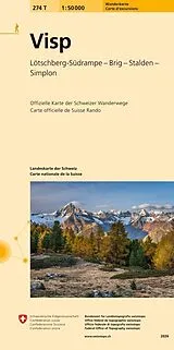 gefaltete (Land)Karte 274T Visp Wanderkarte von