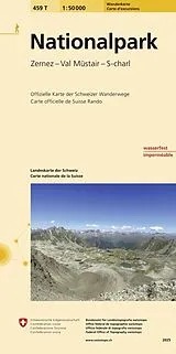 gefaltete (Land)Karte 459T Nationalpark Wanderkarte von Bundesamt für Landestopografie swisstopo
