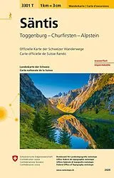 gefaltete (Land)Karte 3301T Säntis Wanderkarte von