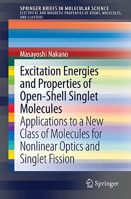 Kartonierter Einband Excitation Energies and Properties of Open-Shell Singlet Molecules von Masayoshi Nakano