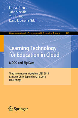 Couverture cartonnée Learning Technology for Education in Cloud - MOOC and Big Data de 