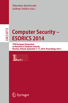 Kartonierter Einband Computer Security - ESORICS 2014 von 