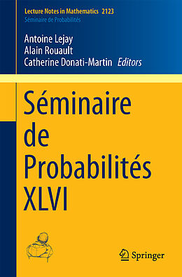 Couverture cartonnée Séminaire de Probabilités XLVI de 