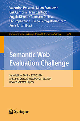 Kartonierter Einband Semantic Web Evaluation Challenge von 