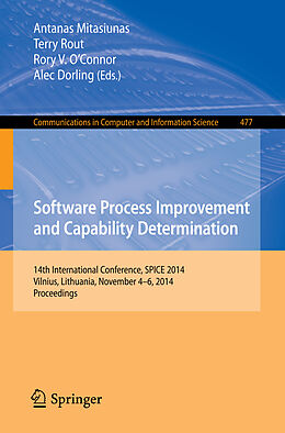 Couverture cartonnée Software Process Improvement and Capability Determination de 