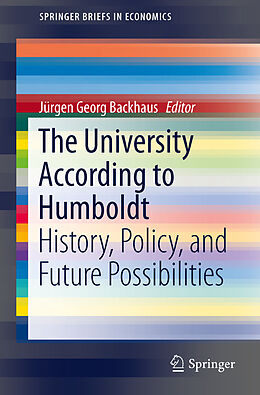 Kartonierter Einband The University According to Humboldt von 