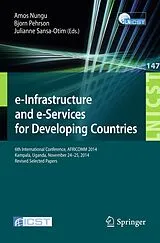 Kartonierter Einband e-Infrastructure and e-Services for Developing Countries von 