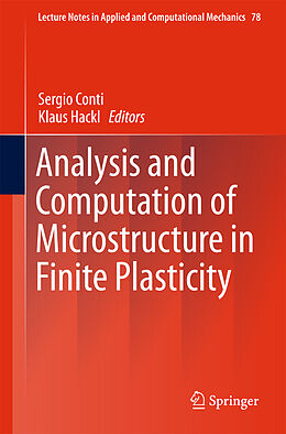 Livre Relié Analysis and Computation of Microstructure in Finite Plasticity de 