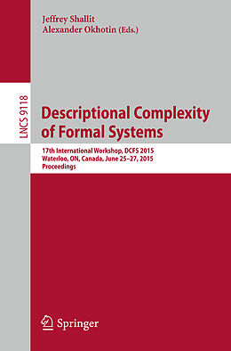 Kartonierter Einband Descriptional Complexity of Formal Systems von 