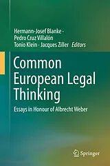 Fester Einband Common European Legal Thinking von 