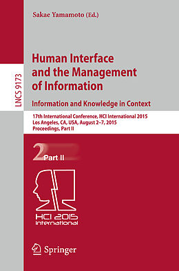 Kartonierter Einband Human Interface and the Management of Information. Information and Knowledge in Context von 