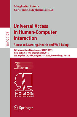 Kartonierter Einband Universal Access in Human-Computer Interaction. Access to Learning, Health and Well-Being von 