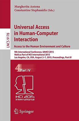 E-Book (pdf) Universal Access in Human-Computer Interaction. Access to the Human Environment and Culture von 