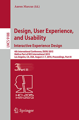 Kartonierter Einband Design, User Experience, and Usability: Interactive Experience Design von 