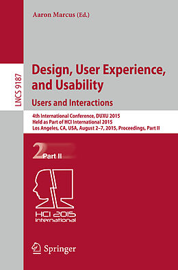 Kartonierter Einband Design, User Experience, and Usability: Users and Interactions von 