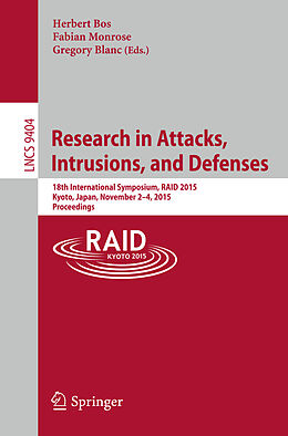 Kartonierter Einband Research in Attacks, Intrusions, and Defenses von 