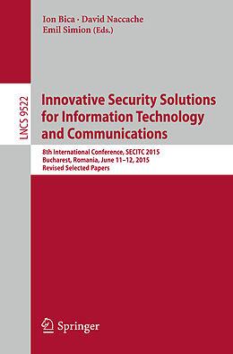 Kartonierter Einband Innovative Security Solutions for Information Technology and Communications von 