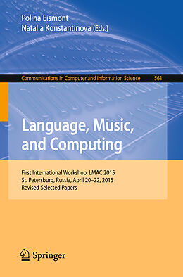 Couverture cartonnée Language, Music, and Computing de 
