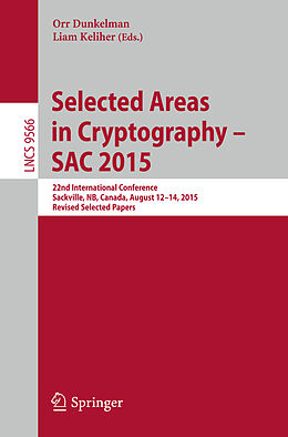 Kartonierter Einband Selected Areas in Cryptography - SAC 2015 von 