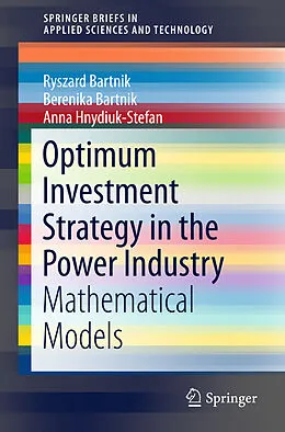 Kartonierter Einband Optimum Investment Strategy in the Power Industry von Ryszard Bartnik, Anna Hnydiuk-Stefan, Berenika Bartnik