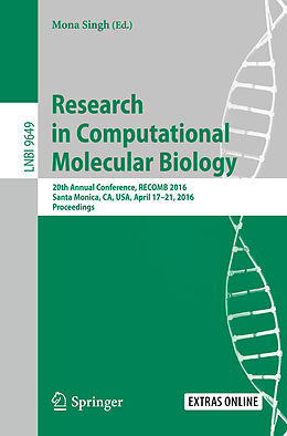 Couverture cartonnée Research in Computational Molecular Biology de 