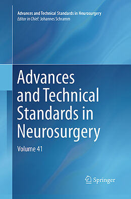 Couverture cartonnée Advances and Technical Standards in Neurosurgery de 