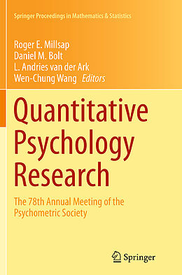 Couverture cartonnée Quantitative Psychology Research de 