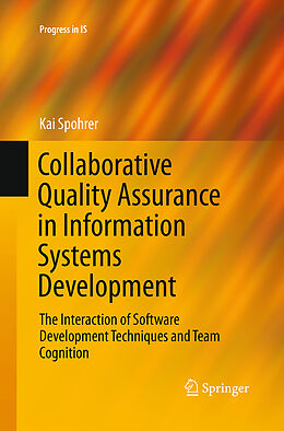 Couverture cartonnée Collaborative Quality Assurance in Information Systems Development de Kai Spohrer