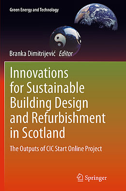 Couverture cartonnée Innovations for Sustainable Building Design and Refurbishment in Scotland de 