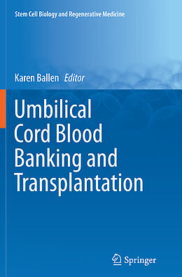 Couverture cartonnée Umbilical Cord Blood Banking and Transplantation de 