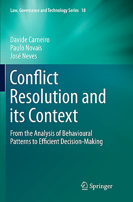 Kartonierter Einband Conflict Resolution and its Context von Davide Carneiro, José Neves, Paulo Novais