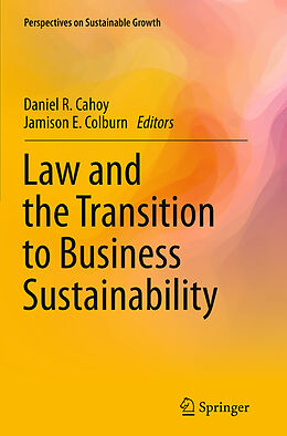 Couverture cartonnée Law and the Transition to Business Sustainability de 