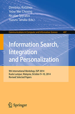 Kartonierter Einband Information Search, Integration and Personalization von 