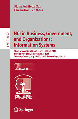 Kartonierter Einband HCI in Business, Government, and Organizations: Information Systems von 
