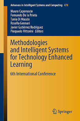 Couverture cartonnée Methodologies and Intelligent Systems for Technology Enhanced Learning de 