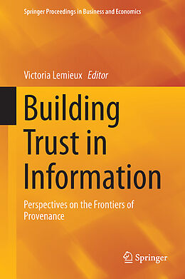 Livre Relié Building Trust in Information de 