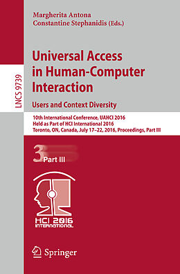 Kartonierter Einband Universal Access in Human-Computer Interaction. Users and Context Diversity von 